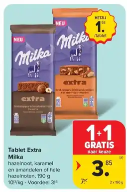 Carrefour Tablet Extra Milka aanbieding