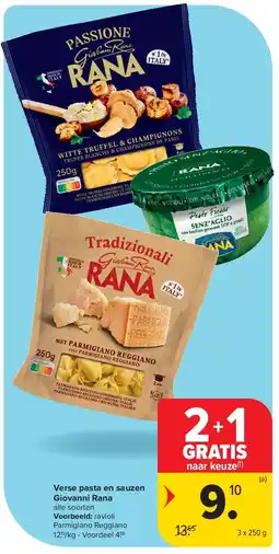 Carrefour Verse pasta en sauzen Giovanni Rana aanbieding