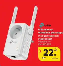 Carrefour Wifi repeater WA865RE 300 Mbps met geïntegreerd stopcontact aanbieding