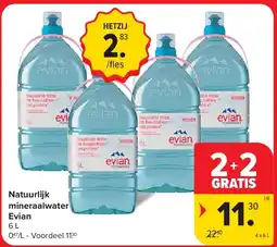 Carrefour Natuurlijk mineraalwater Evian aanbieding