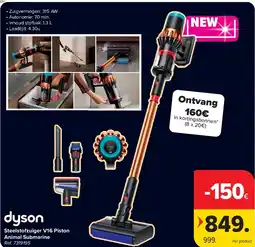 Carrefour Steelstofzuiger V16 Piston Animal Submarine aanbieding