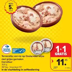 Carrefour Terracotta van vis op Oostendse wijze met grijze garnalen Carrefour aanbieding