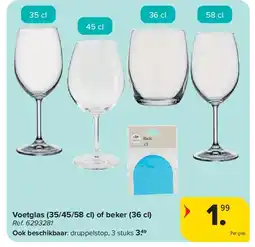 Carrefour Voetglas (35/45/58 cl) of beker (36 cl) aanbieding