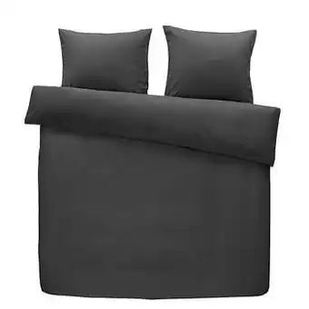 Leen Bakker Royal dekbedovertrek Flynn - antracietkleur - 200x200/220 cm - Leen Bakker aanbieding