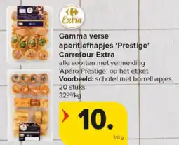 Carrefour Market Gamma verse aperitiefhapjes Prestige Carrefour Extra aanbieding