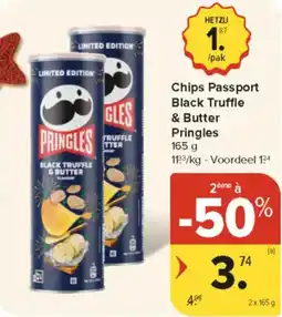 Carrefour Market Chips Passport Black Truffle & Butter Pringles aanbieding