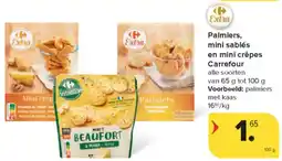 Carrefour Market Palmiers, Mini Sablés en Mini Crêpes Carrefour aanbieding