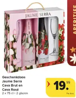 Carrefour Market Geschenkdoos Jaume Serra Cava Brut en Cava Rosé aanbieding