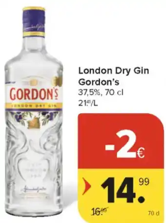 Carrefour Market London Dry Gin Gordon's 37,5% aanbieding