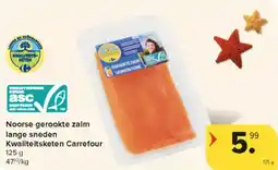 Carrefour Market Noorse gerookte zalm lange sneden Kwaliteitsketen Carrefour aanbieding