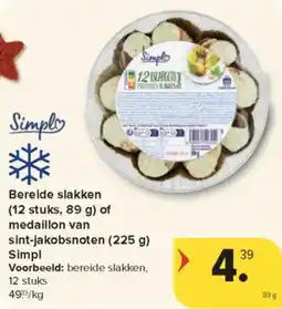 Carrefour Market Bereide Slakken of Medaillon Van Sint Jakobsnoten Simply aanbieding