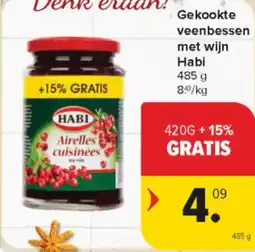 Carrefour Market Gekookte veenbessen met wijn Habi aanbieding