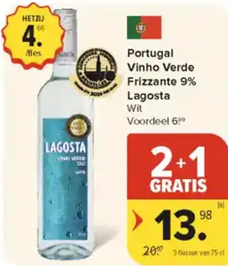 Carrefour Market Portugal Vinho Verde Frizzante 9% Lagosta Wit aanbieding