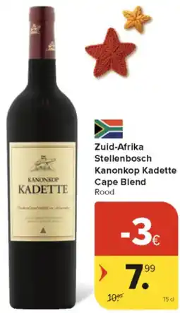 Carrefour Market Zuid-Afrika Stellenbosch Kanonkop Kadette Cape Blend aanbieding