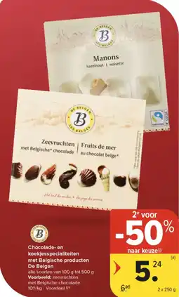 Carrefour Market Chocolade en Koekjesspecialiteiten met Belgische producten De Belgen aanbieding