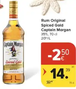 Carrefour Market Rum Original Spiced Gold Captain Morgan 35% aanbieding