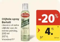 Carrefour Market Olijfolie spray Bertolli aanbieding
