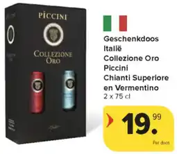 Carrefour Market Geschenkdoos Italië Collezione Oro Piccini Chianti Superiore en Vermentino aanbieding