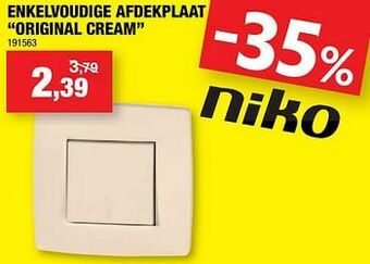 Hubo Enkelvoudige afdekplaat original cream aanbieding