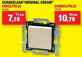 Hubo Schakelaar original cream enkelpolig aanbieding