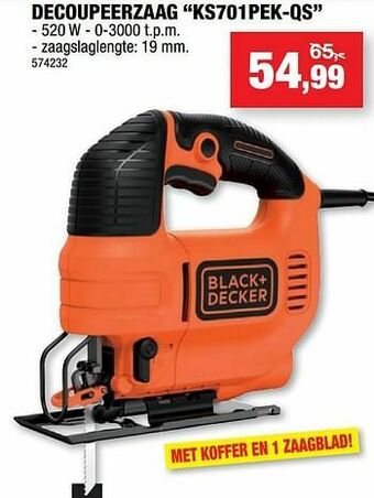 Hubo Black + decker decoupeerzaag ks701pek-qs aanbieding