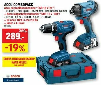 Hubo Bosch accu combopack aanbieding