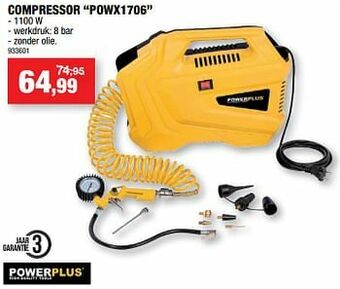 Hubo Powerplus compressor powx1706 aanbieding