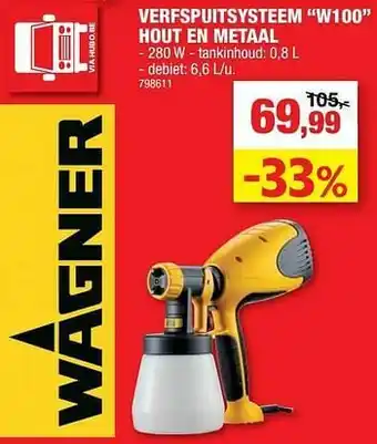 Hubo Verfspuitsysteem w100 hout en metaal aanbieding
