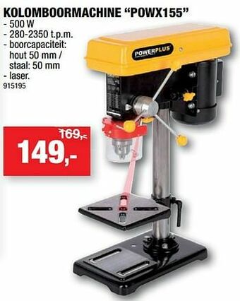 Hubo Powerplus kolomboormachine powx155 aanbieding