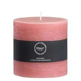 Leen Bakker Sfeer stompkaars Rustiek - roze - 10x10 cm - Leen Bakker aanbieding