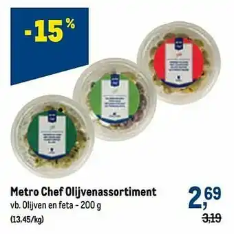 Makro Metro chef olijvenassortiment olijven en feta aanbieding