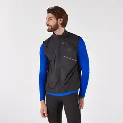 Decathlon Mouwloos windjack voor hardlopen heren Run 500 zwart aanbieding