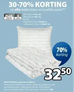 Jysk Knutseggen Synthetisch Dekbed aanbieding