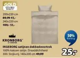 Jysk Ingeborg Satijnen Dekbedovertrek aanbieding