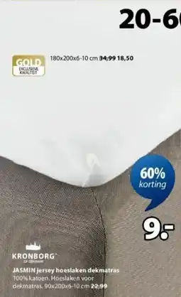 Jysk Jasmin Jersey Hoeslaken Dekmatras aanbieding