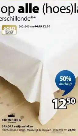 Jysk Sandra Satijnen Laken aanbieding