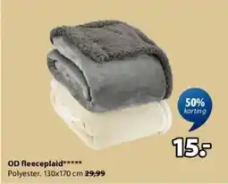 Jysk OD fleeceplaid aanbieding