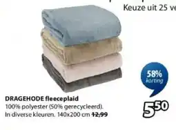 Jysk Dragehode Fleece Plaid aanbieding