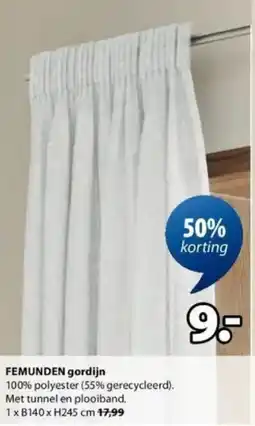 Jysk Femunden gordijn aanbieding