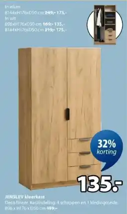 Jysk Jenslev Kleerkast aanbieding