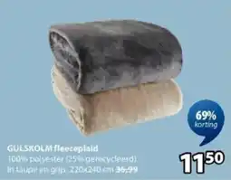 Jysk Gulskolm Fleeceplaid aanbieding