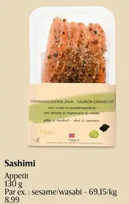 Delhaize Sashimi Appetit aanbieding