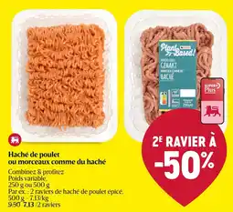 Delhaize Haché de poulet ou morceaux comme du haché aanbieding