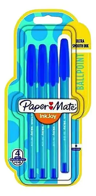 Dreamland Papermate balpen Inkjoy blauw - 4 stuks aanbieding