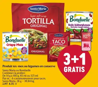 Delhaize Produit tex-mex ou légumes en conserve aanbieding