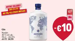 Delhaize Nordés Gin 40% vol. alc. aanbieding