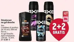Delhaize Axe Déodorant ou gel douche aanbieding