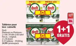 Delhaize Dreft Tablettes pour lave-vaisselle aanbieding