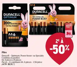 Delhaize Duracell Optimum, Power boost+ ou Specialty Piles aanbieding