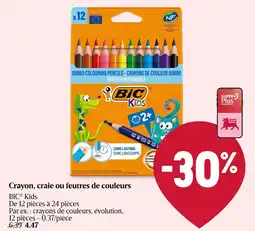 Delhaize BIC Kids Crayon, craie ou feutres de couleurs aanbieding